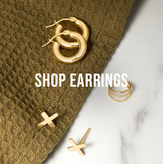 Shop Earrings. Image Featuring a Model Wearing Earrings